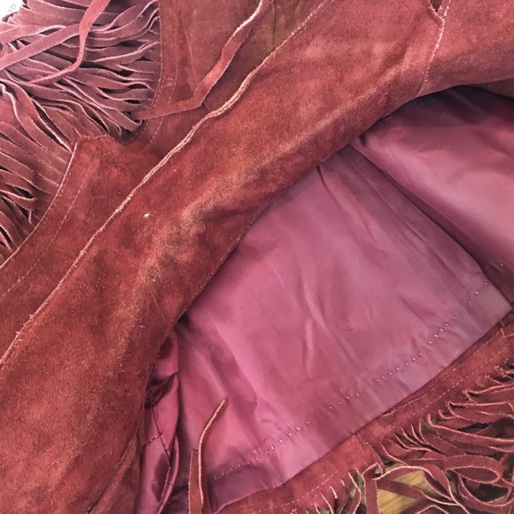 DAWN  Leather Fringe Western Cowgirl  70's Style Jacket Vintage - Picture 16 of 16